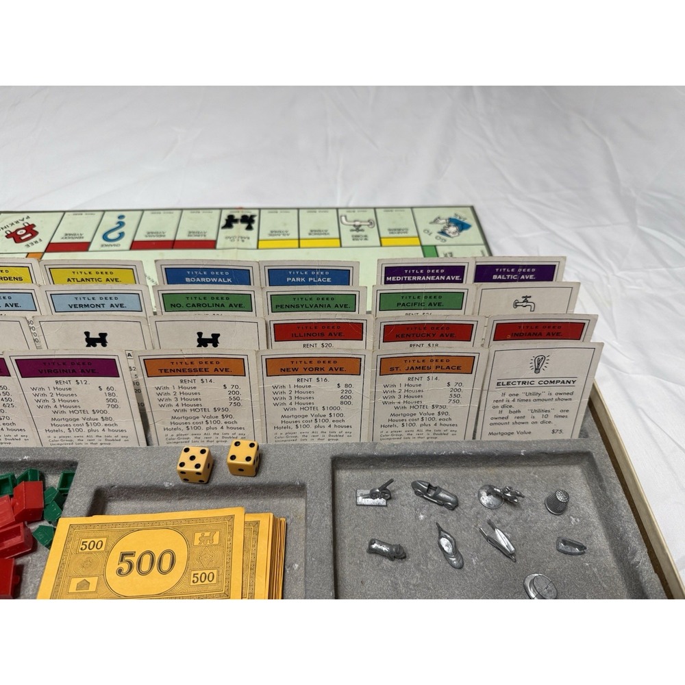 Vintage 1964 Monopoly Board Game Red Box‎ Parker Brothers (Complete Set) - Picture 15 of 16